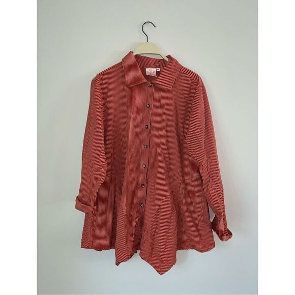 Mill Valley Clothing Company Drifter Shirt Orange Stripes Button Up Medium - Picture 1 of 6